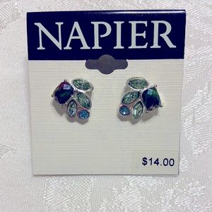 New Napier Blue/Green Leaf Earrings
